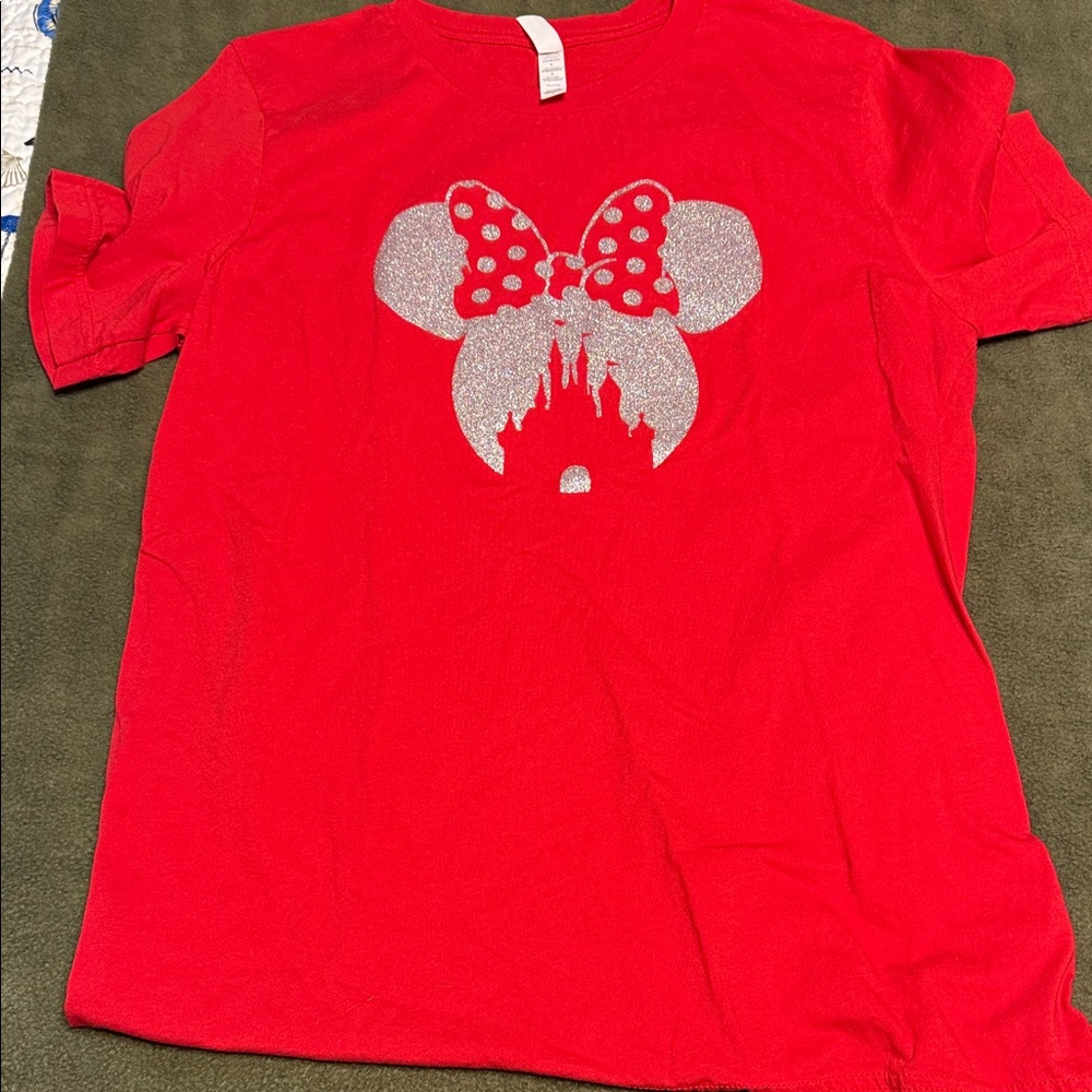 Bella Canvas Red Tee with Silver Graphic